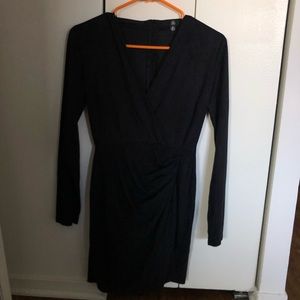 Velvet Long Sleeve Wrap Dress